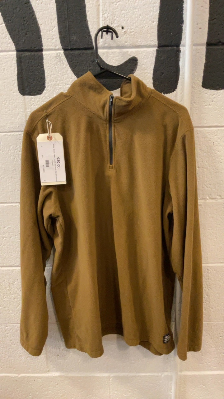Eddie Bower Fleece Jacket (Quarter-Zip) (No Hood) L Brown