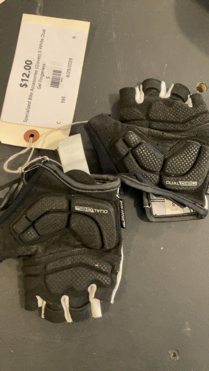 Specialized Bike Accessories (Gloves) S White Dual Gel Fingerless