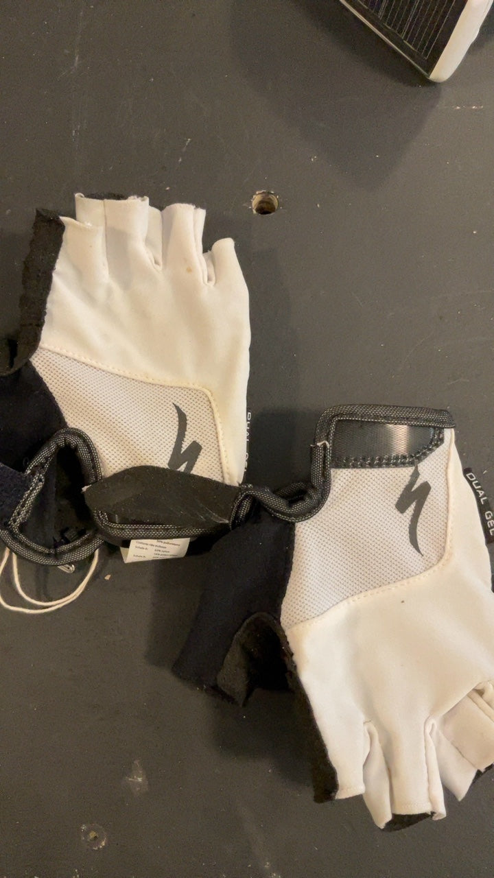 Specialized Bike Accessories (Gloves) S White Dual Gel Fingerless
