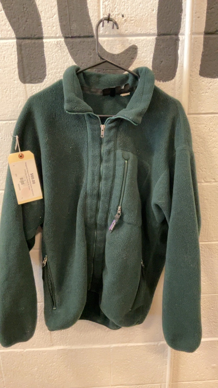 Patagonia Vintage Synchilla Fleece Jacket (Full-Zip) (No Hood) M Green