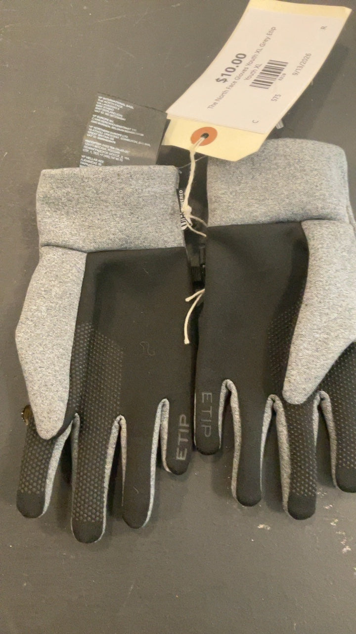 The North Face Gloves Youth XL Grey Etip