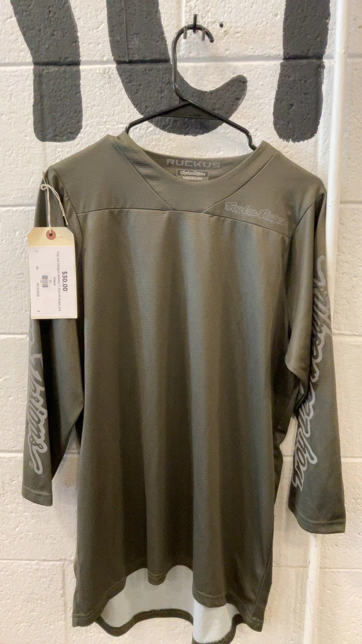 Troy Lee Designs Athletic T-Shirt M Green 3/4 Sleeve