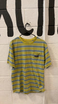 Patagonia T-Shirt M Yellow/Blue Striped