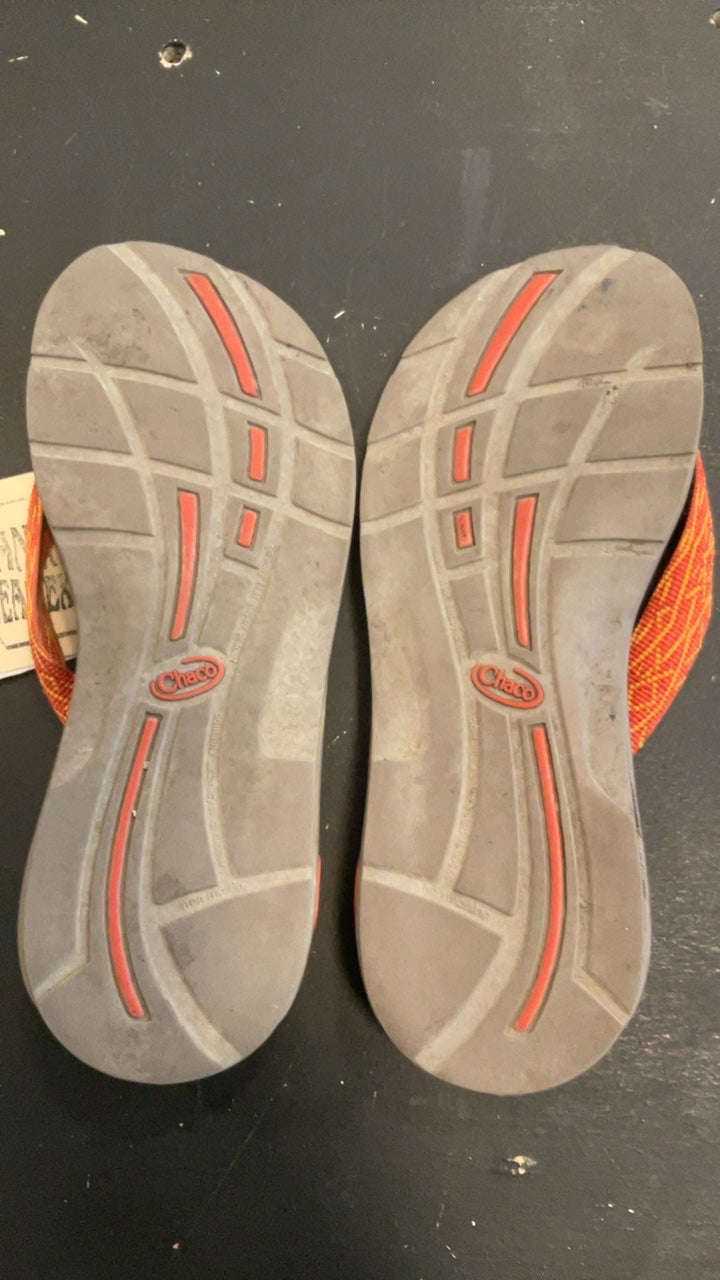 Chaco Sandals W9 Grey/Orange Flip Flop