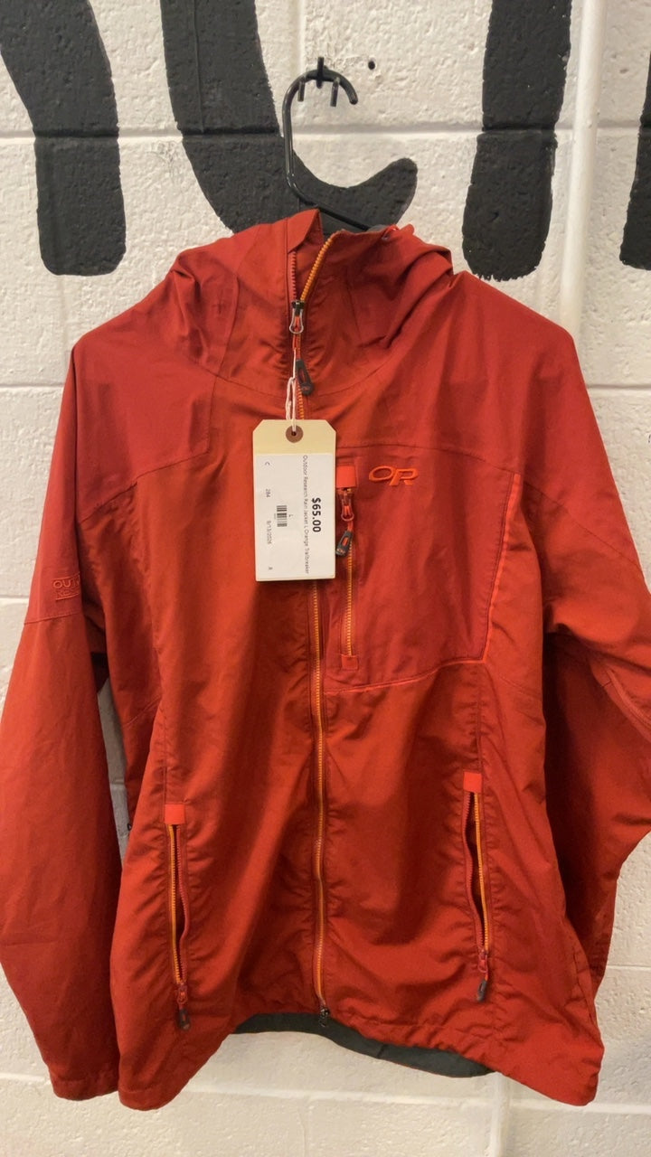 Outdoor Research Rain Jacket L Orange Trailbreaker