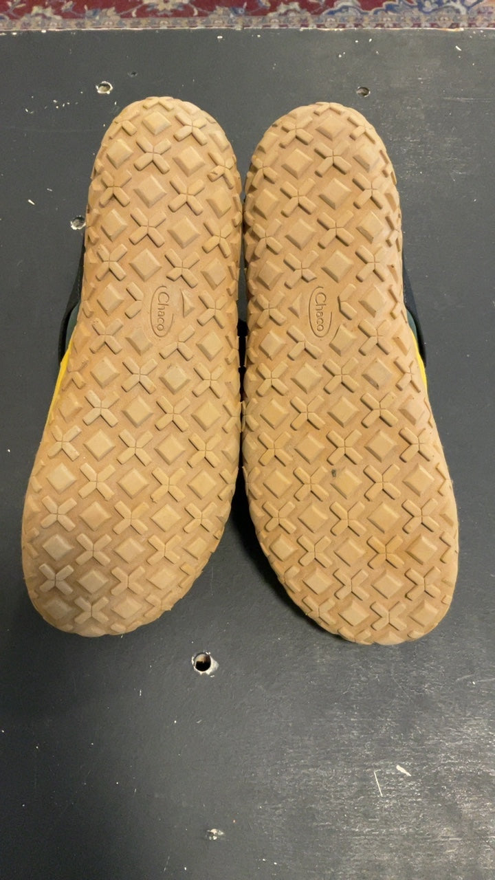 Chaco Ramble Puff Linear Shoes (Slippers) 10 Green/Yellow/Blue