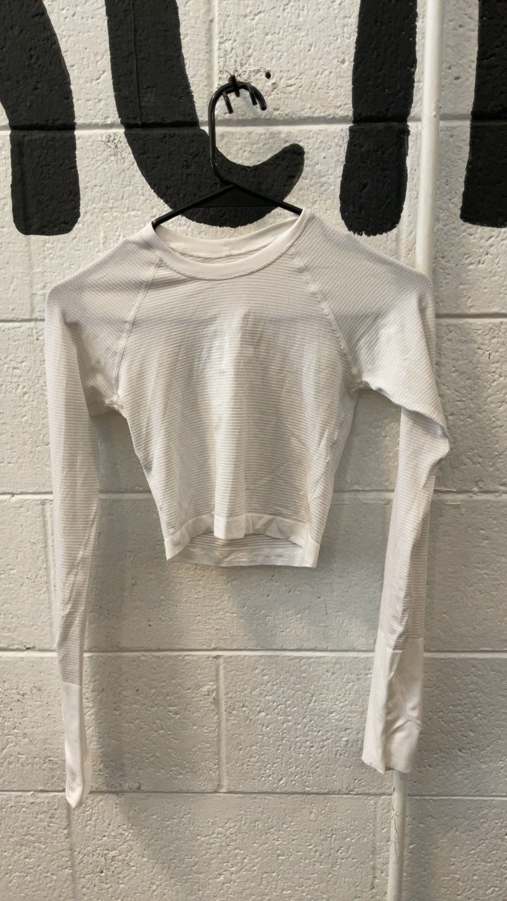 Lululemon Swiftly Tech Cropped Base Layer (Top) W's S White