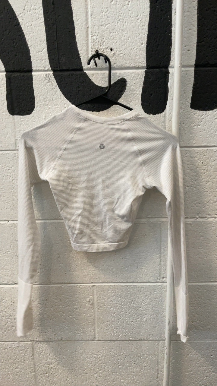 Lululemon Swiftly Tech Cropped Base Layer (Top) W's S White