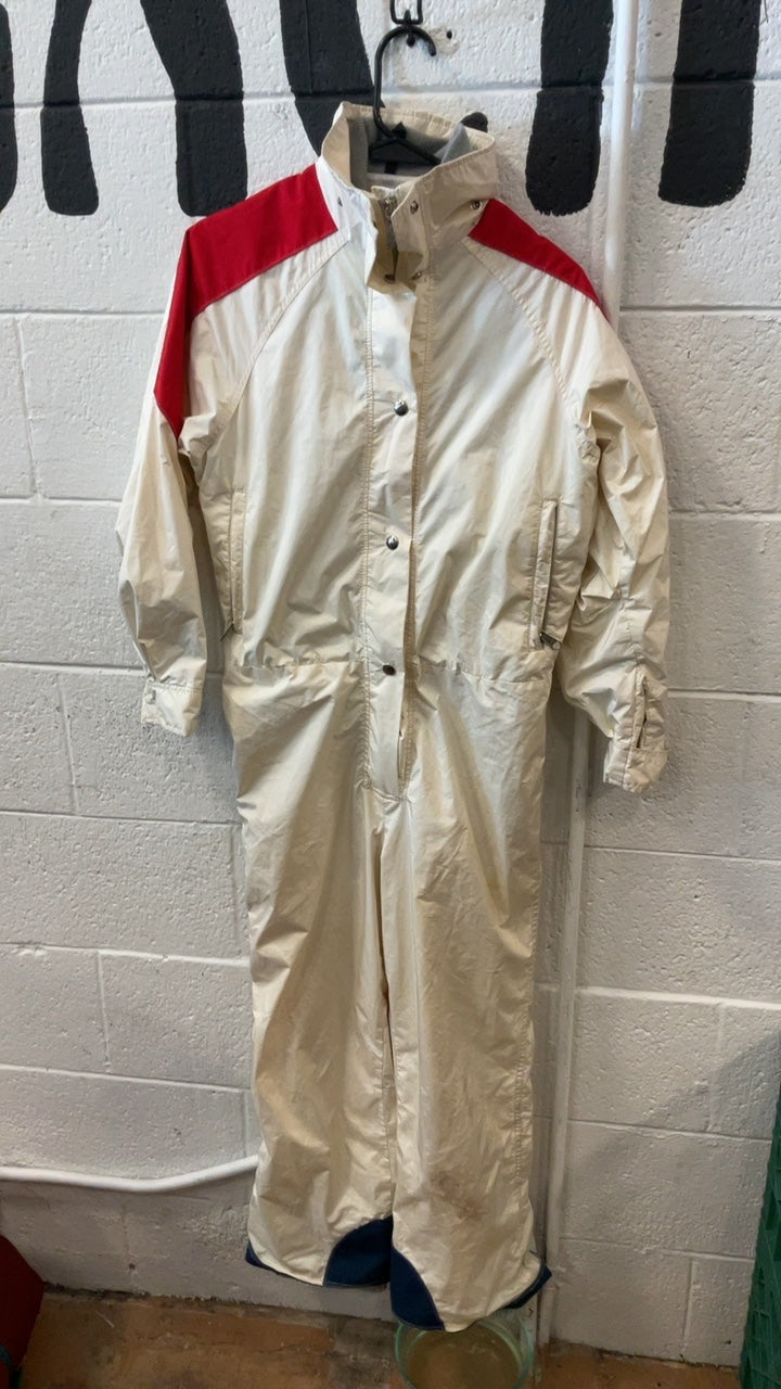 The North Face Vintage One Piece Gortex Snow Suit 6 White/Red