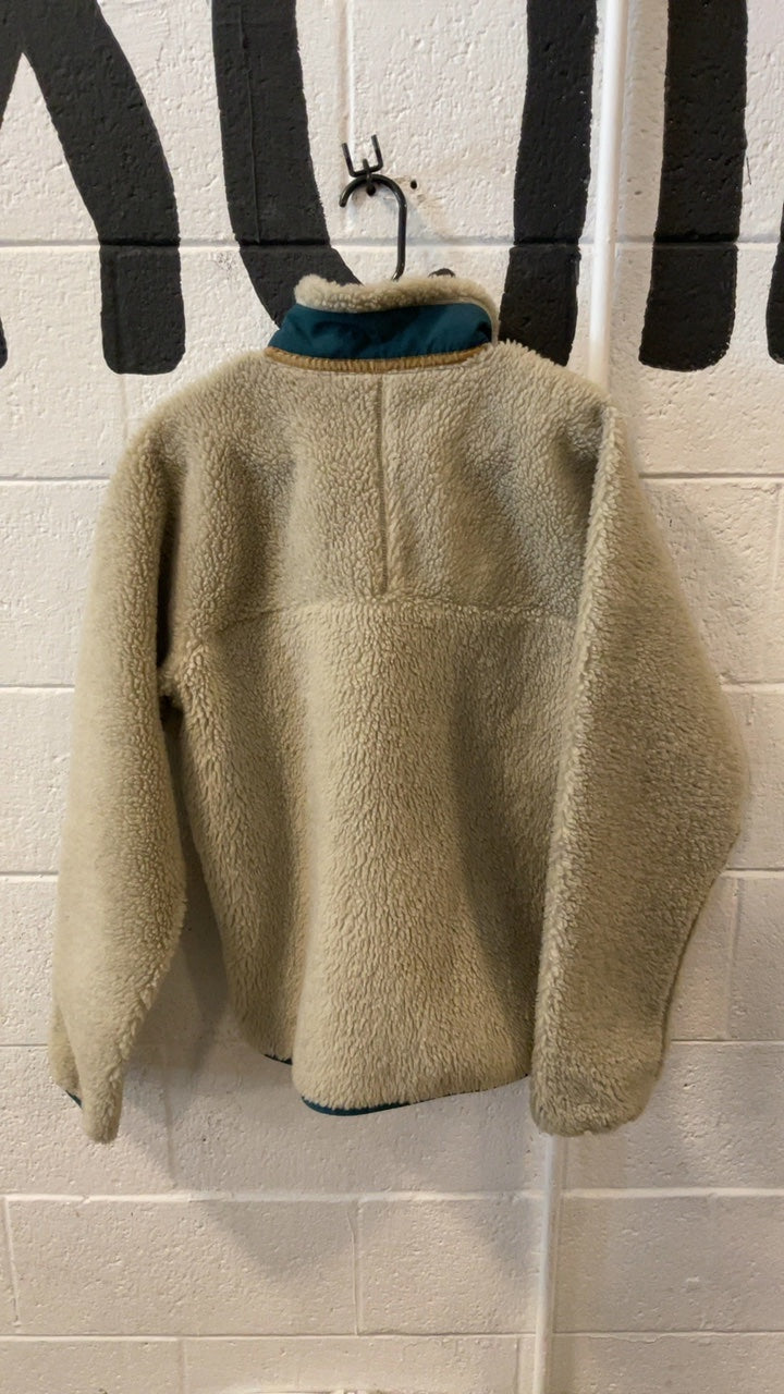Patagonia Classic Retro-X Fleece Jacket (Full-Zip) (No Hood) M Beige/Green