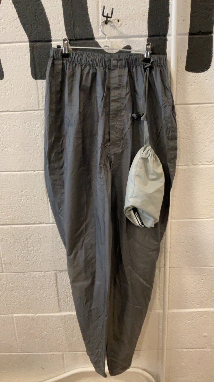 Montbell Pants (Rain) L Grey w/Stuff Sack