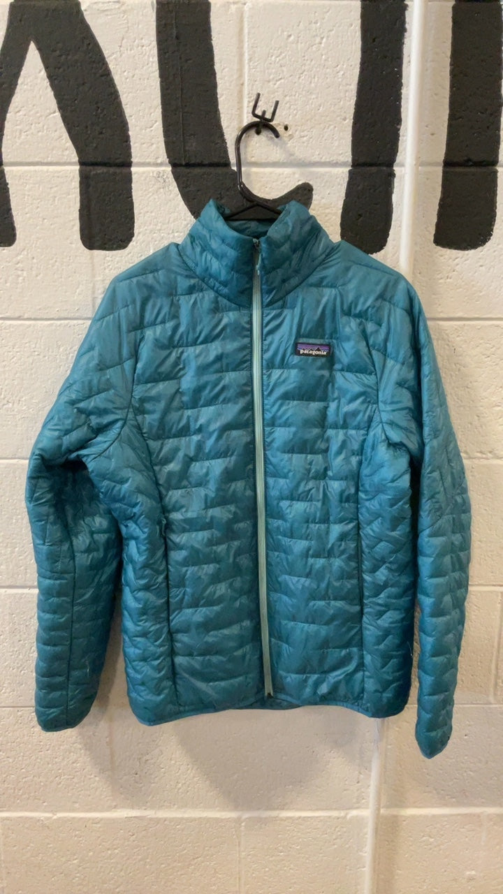 Patagonia Micro Puff Down Jacket (Full Zip) (No Hood) M Blue