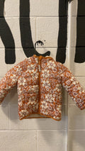 Cat & Jack Puffy Jacket (Fleece-Lined) 2T Orange/White Flower Kids