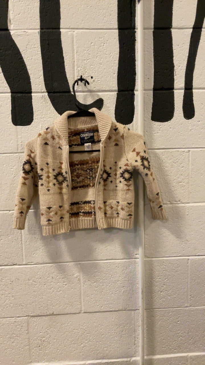 OshKosh Jacket 2T/2A Knitted Sweater Tan