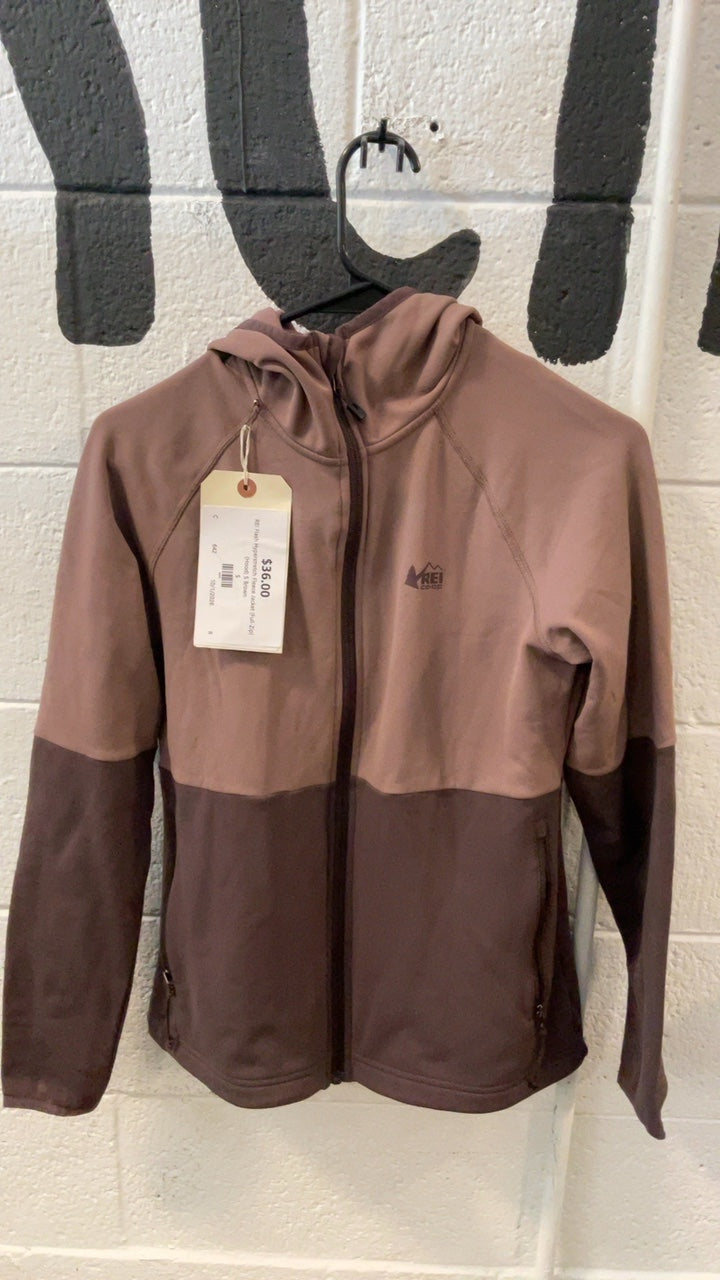 REI Flash Hyperstretch Fleece Jacket (Full-Zip) (Hood) S Brown