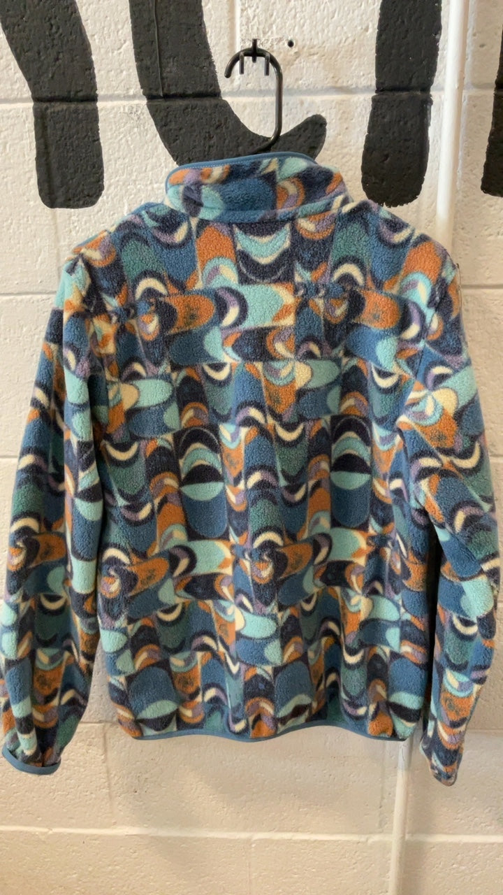 Patagonia W's Lightweight Synchilla Fleece Jacket (Quarter-Zip) (No Hood) S Orange/Blue/Multi-Color
