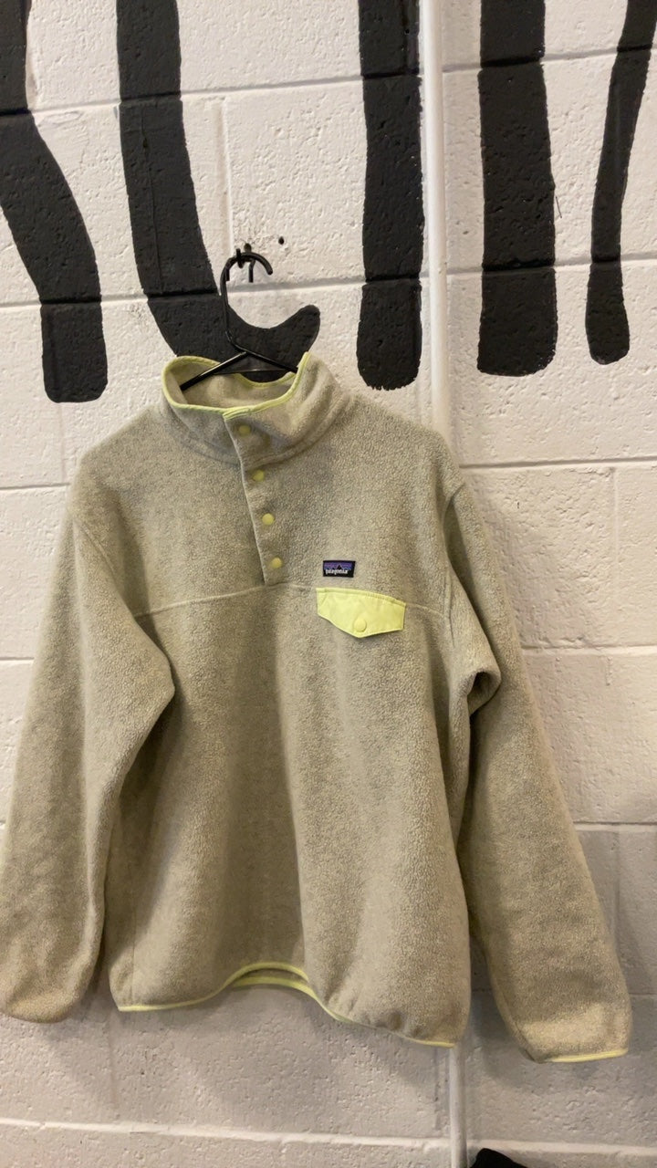 Patagonia Fleece Jacket (Quarter-Zip) (No Hood) L Light Grey