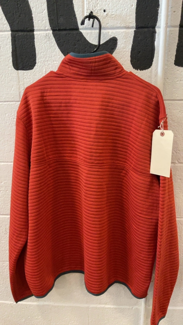 LL Bean Jacket XXL Orange 1/4 Button