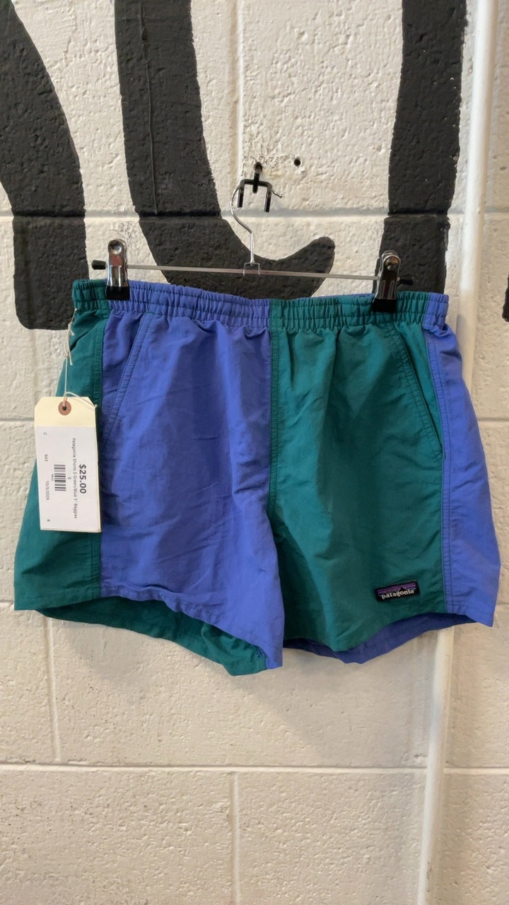 Patagonia Shorts S Green/Blue 5" Baggies