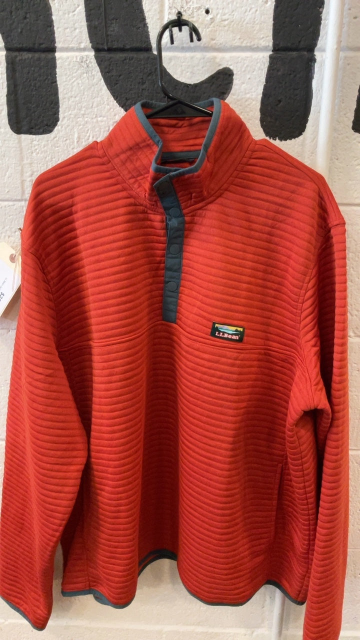 LL Bean Jacket XXL Orange 1/4 Button