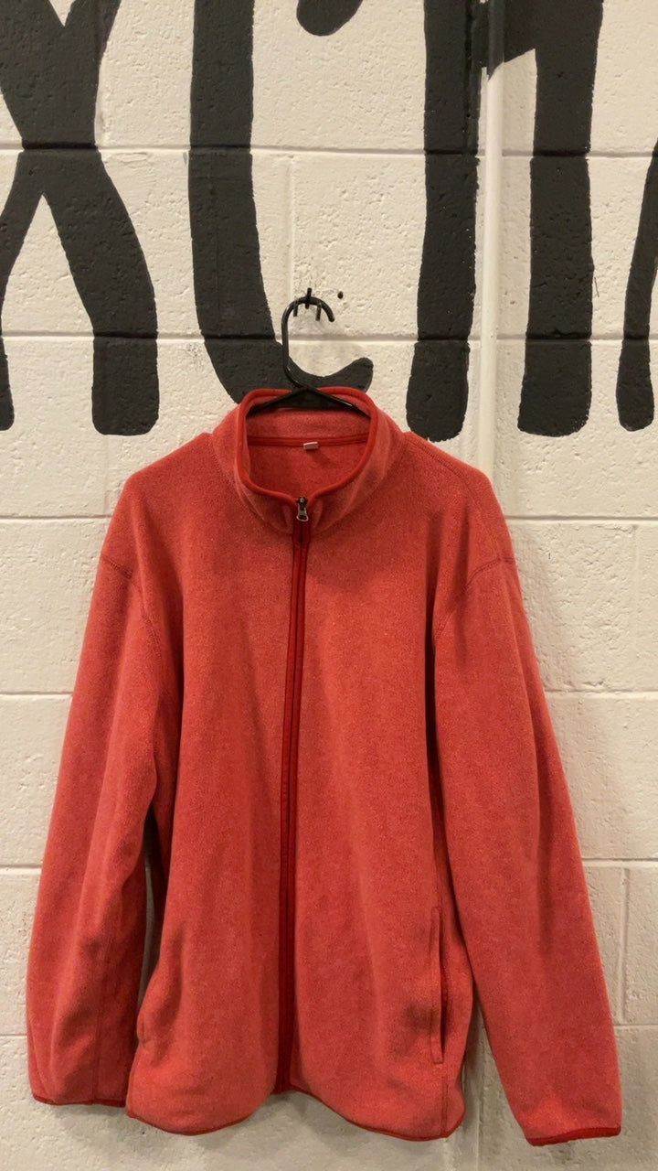 Uniqlo Fleece Jacket (Full-Zip) (No Hood) XXL Salmon