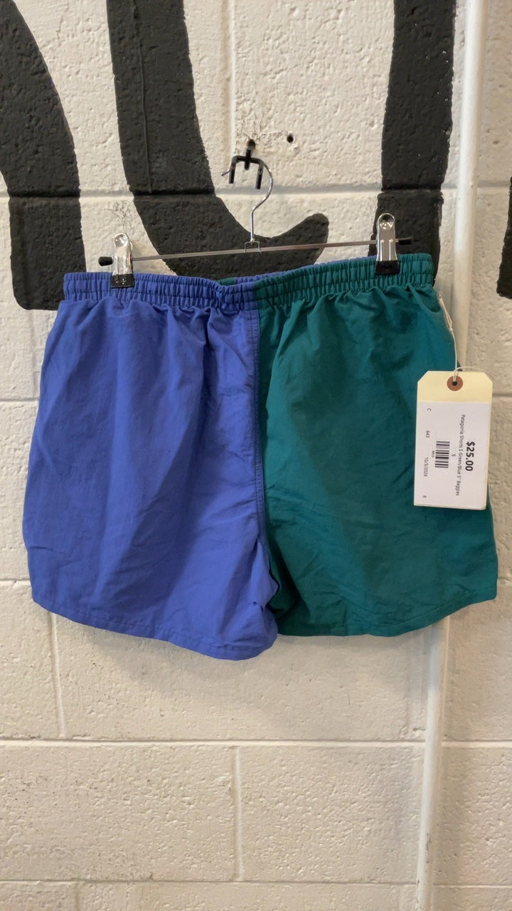 Patagonia Shorts S Green/Blue 5" Baggies