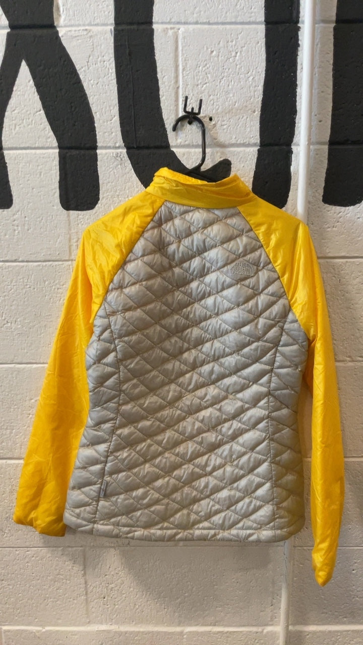 North Face Primaloft Insulated Jacket (Full Zip) (No Hood) W's S Yellow/Grey