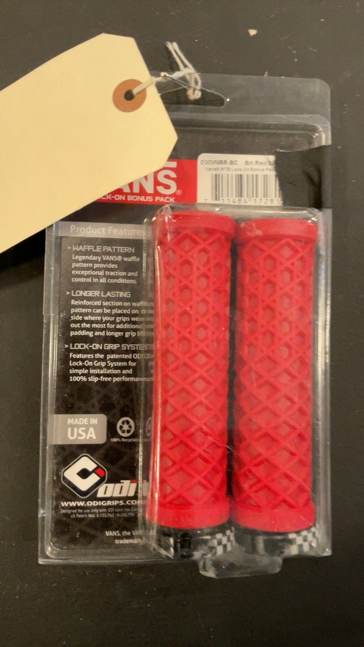 Vans Checkered Lock-On MTB Grips Bike Parts (Grips) Red/Black