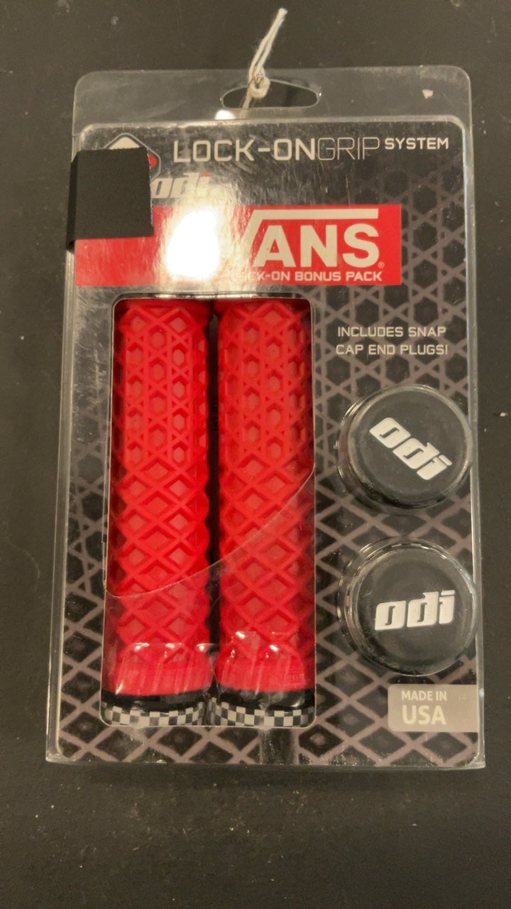 Vans Checkered Lock-On MTB Grips Bike Parts (Grips) Red/Black