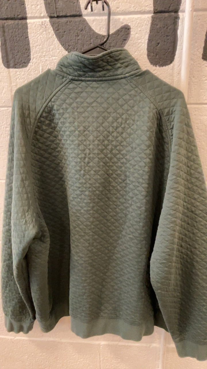 LL Bean Quilted Jacket (Quarter-Zip) (No Hood) XXL Green