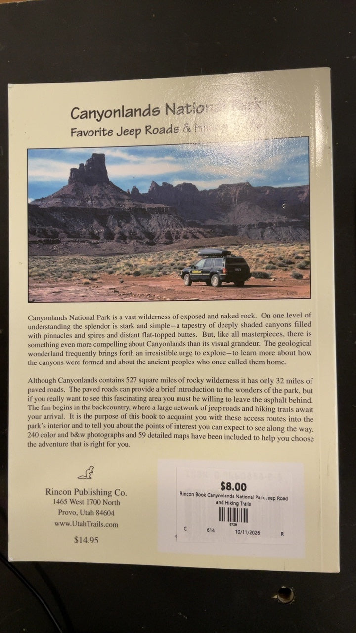 Rincon Book Canyonlands National Park Jeep Road and Hiking Trails