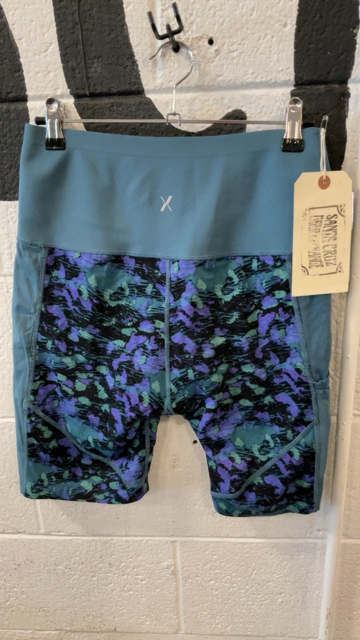 knix Shorts M Blue Purple Pattern High Waist