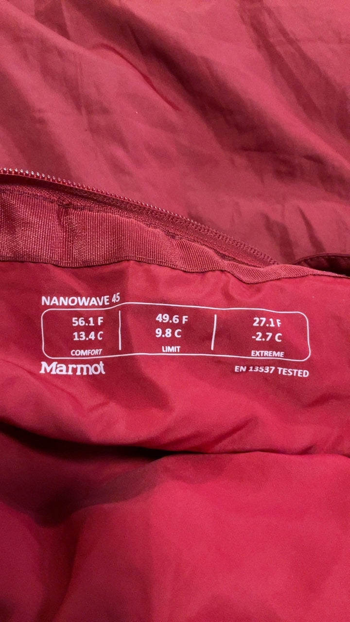 Marmot Sleeping Bag (Synthetic) Long LZ Red Nanowave 45°