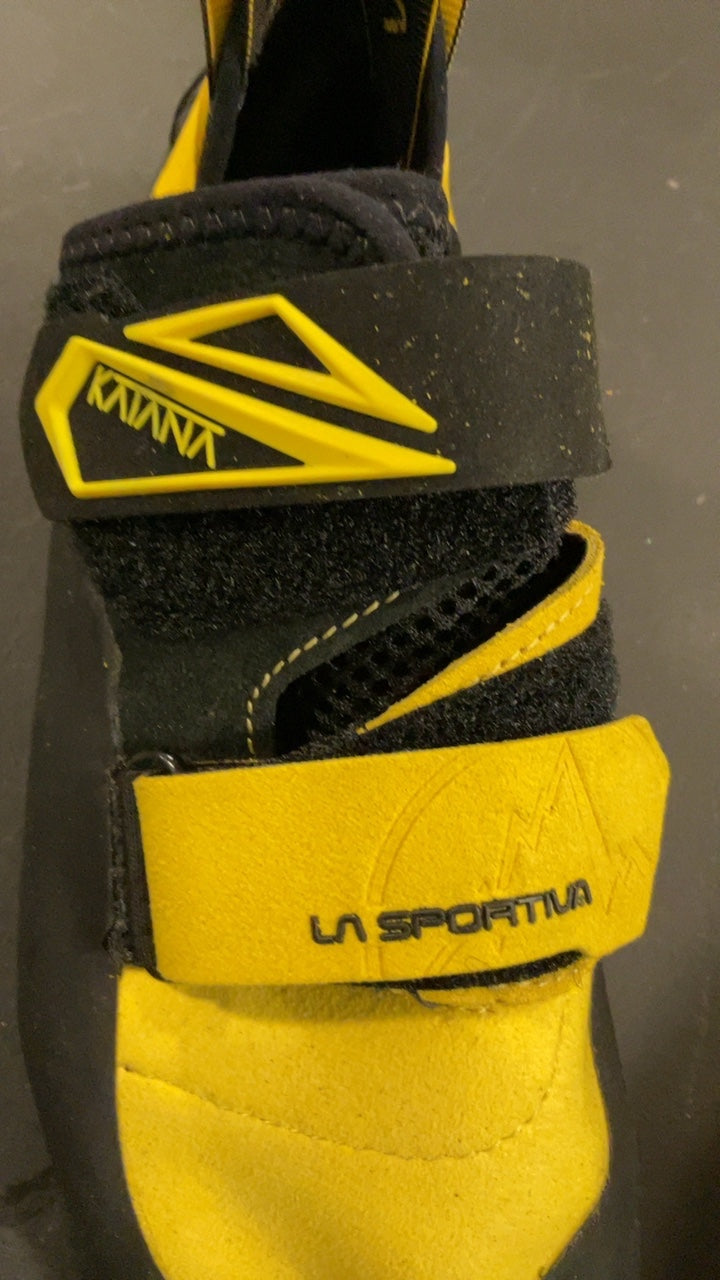 La Sportiva Shoes (Climbing) 39.5 Yellow/Black Katana Velcro