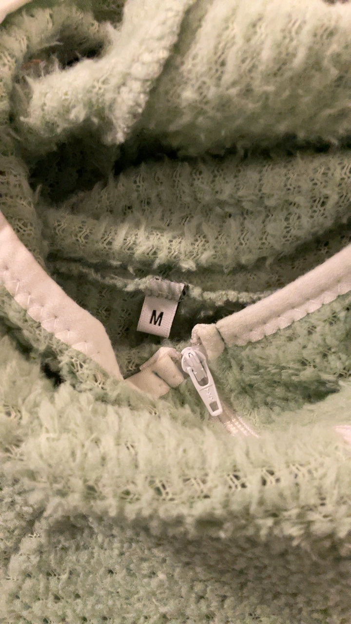 Senchi Designs Fleece Jacket (Half-Zip) (Hood) Men's M Green TurboSheep 120