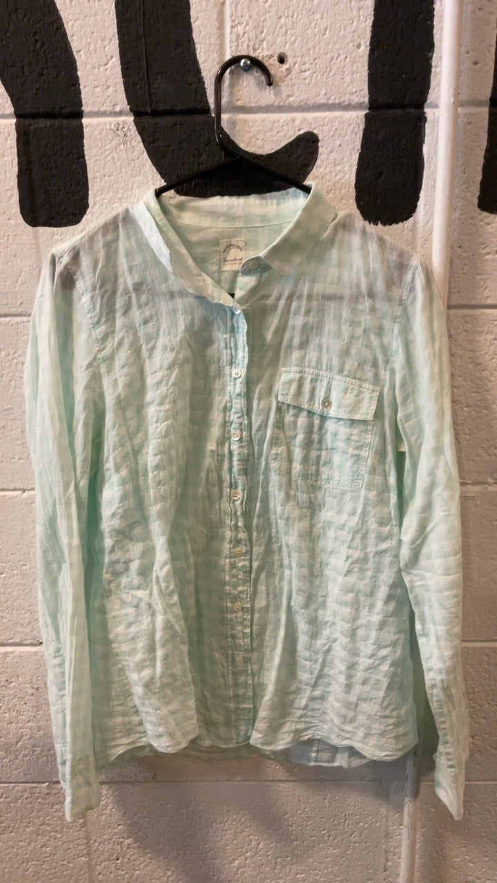 J-Crew Longsleeve (Button-Up) Womens S Blue/White Flannel
